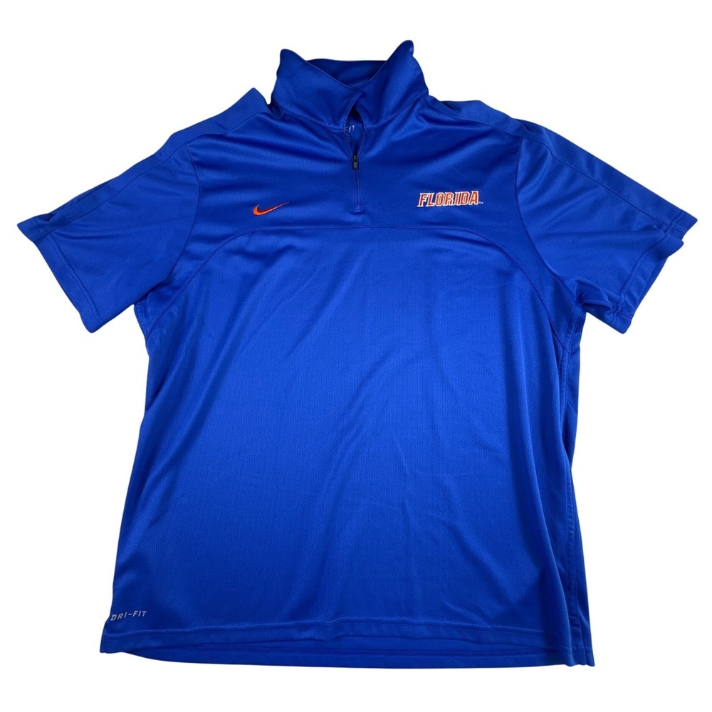 Nike Florida Gators NCAA Polo Shirt Men's Size XL Dri-Fit Short Sleeve Blue‎